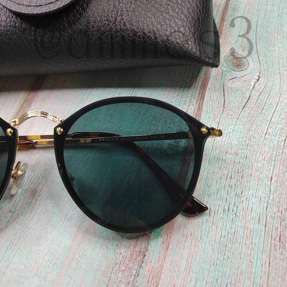 🐔RayBan Gold Frame Green Lens 58mm RB3574-N Sunglasses - Picture 3 of 7